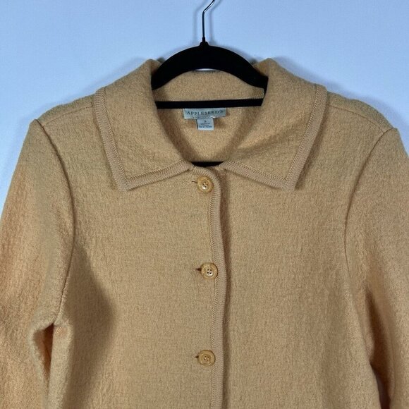 Appleseed's Womens Boiled 100% Wool Jacket Women’ Size Small Orange Classic - Picture 3 of 10